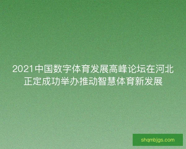 2021中国数字体育发展高峰论坛在河北正定成功举办推动智慧体育新发展
