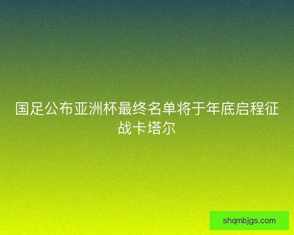 国足公布亚洲杯最终名单将于年底启程征战卡塔尔